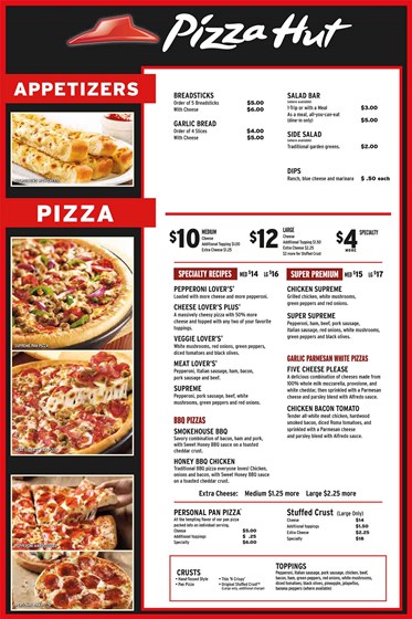 Print Design: Pizza Hut Menu